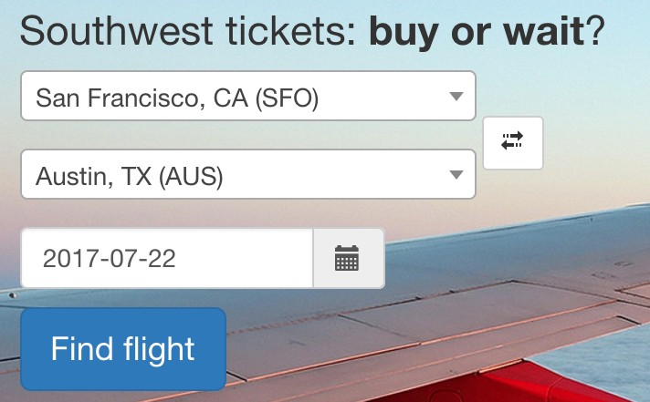 AirHint select Southwest flight